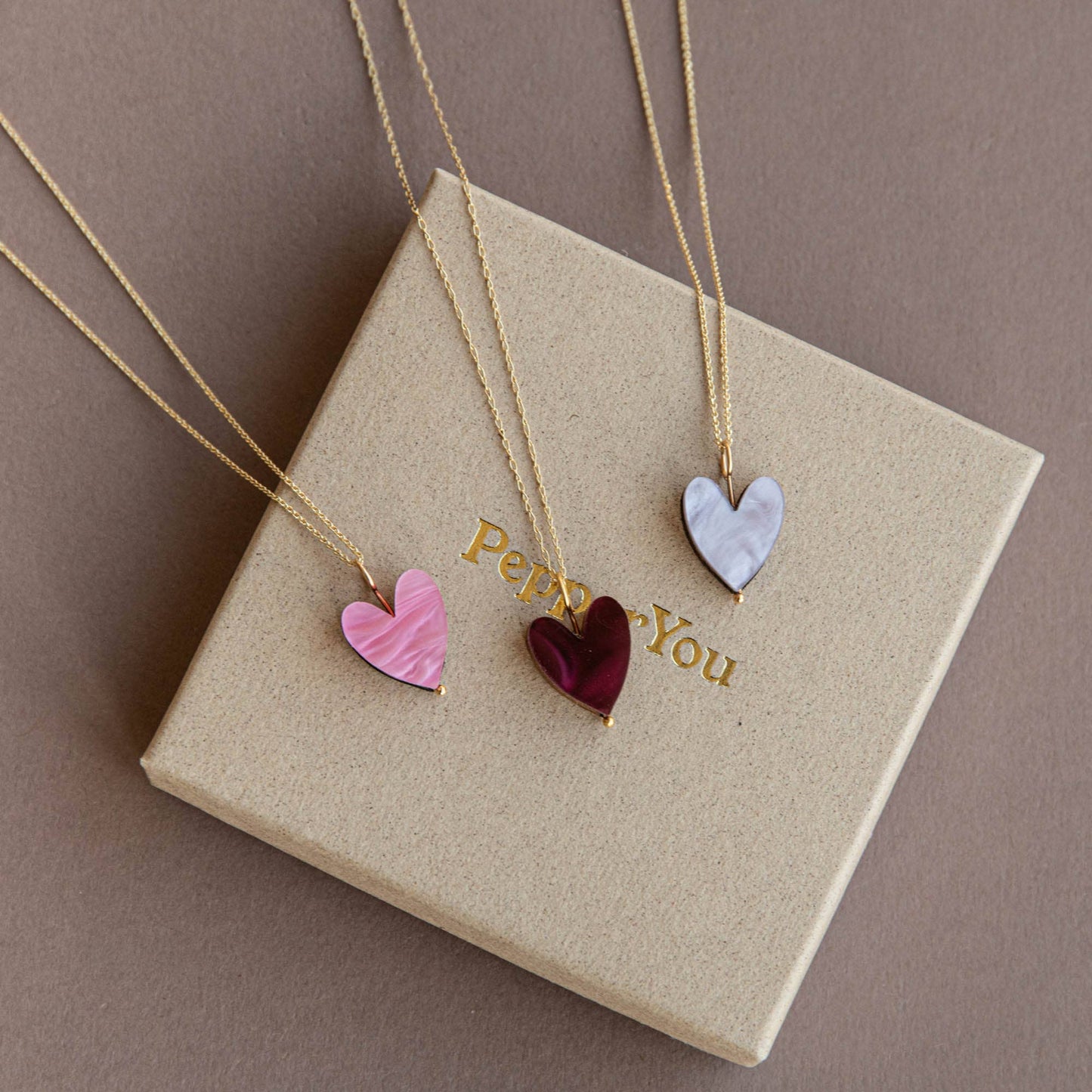 Love Grows Gold Necklace | Merlot Red Marble