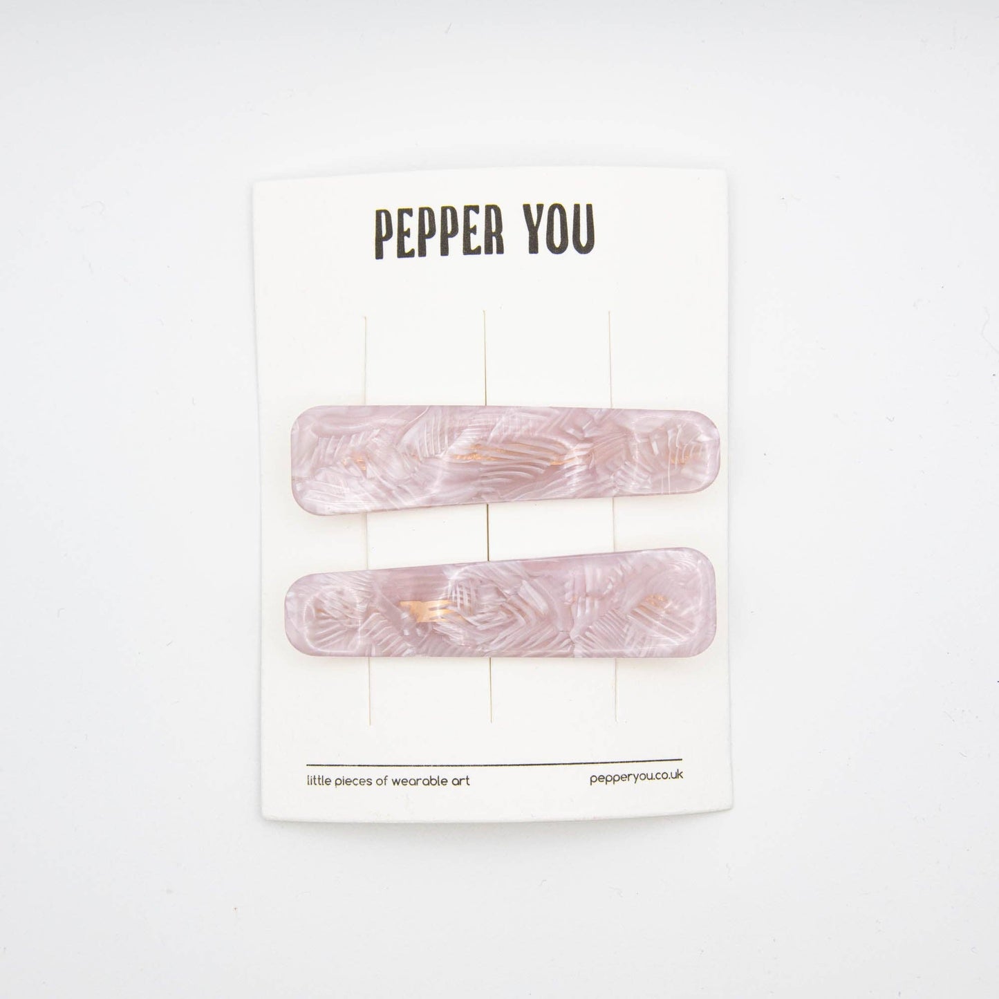 Lilac Marble Hair Slides | Set of 2