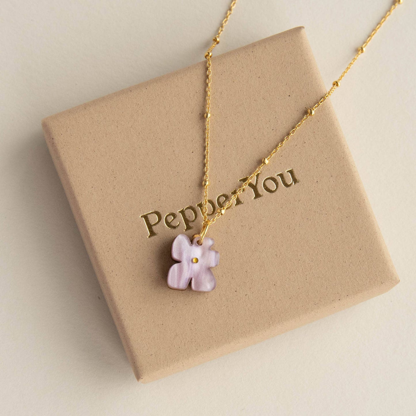 Blob Bloom Necklace | Lilac & Gold