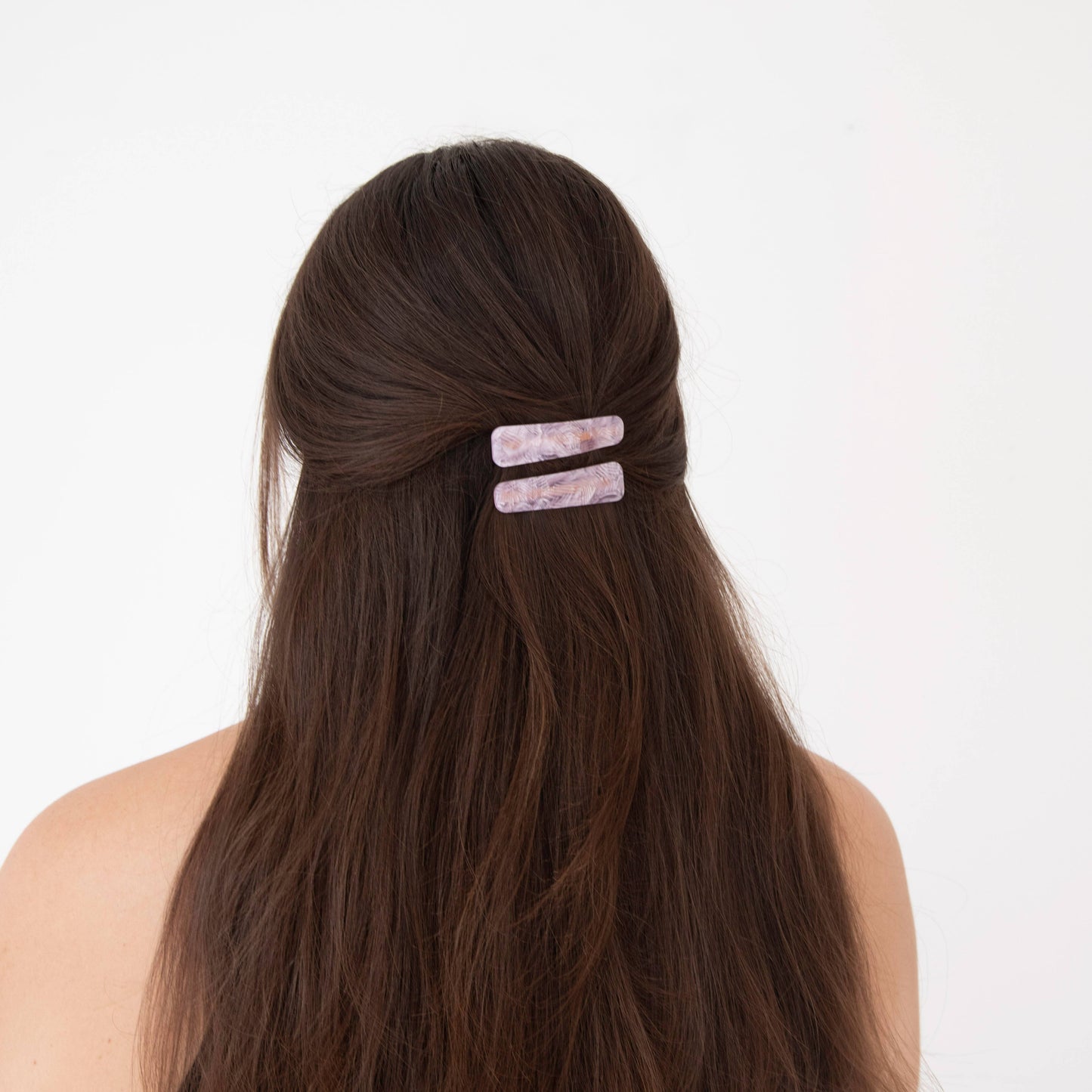 Lilac Marble Hair Slides | Set of 2