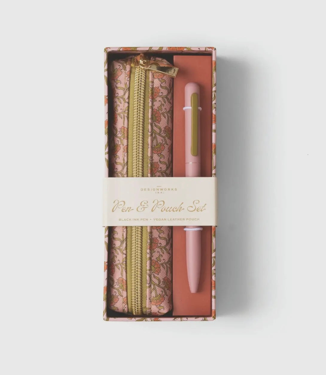 Pen and Pouch Set | Pink Vintage Floral