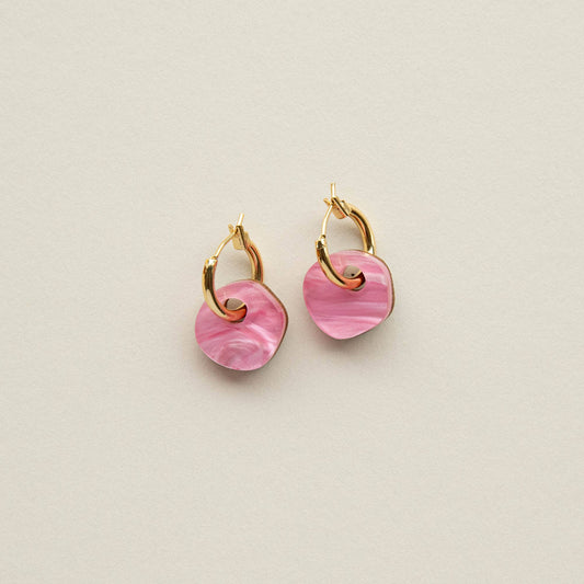 Surround Hoop Earrings | Pink