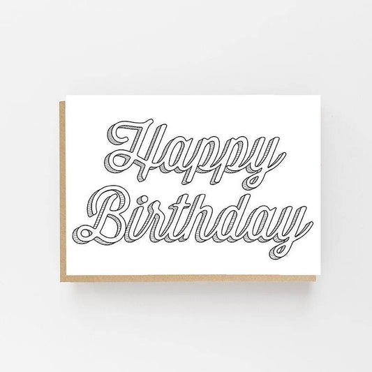 Happy Birthday Monochrome Card