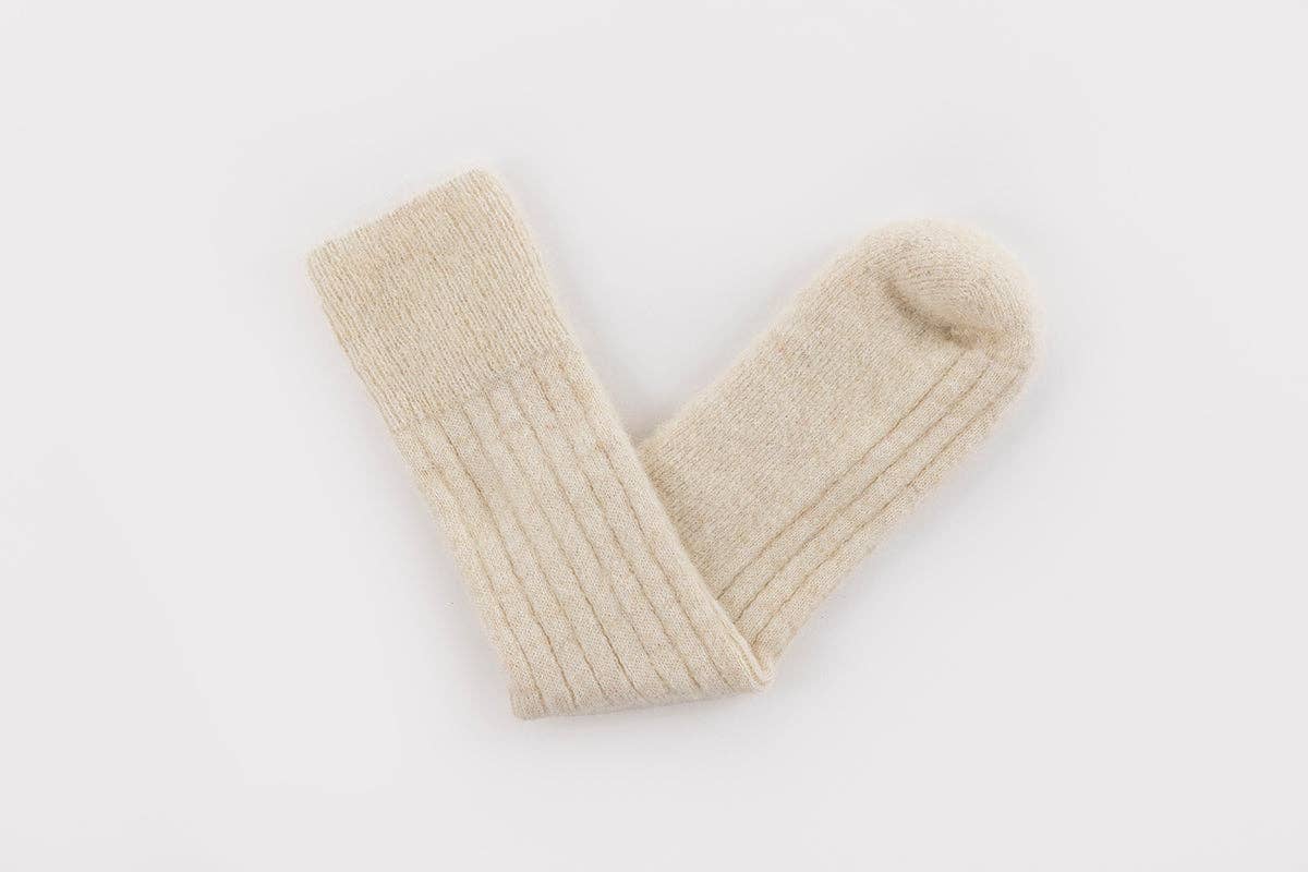 Ultra Soft Alpaca Bed Socks | Cream