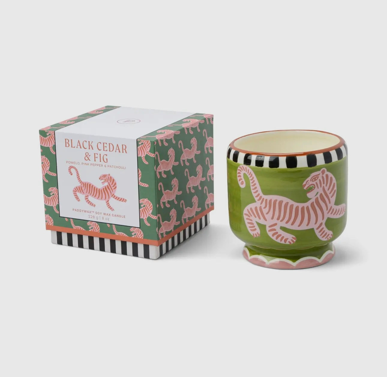 A Dopo Tiger Ceramic Candle | Black Cedar & Fig