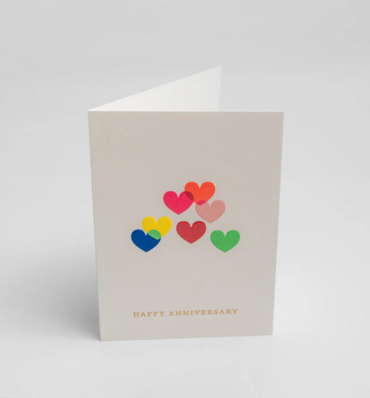 Colourful Hearts Anniversary Card