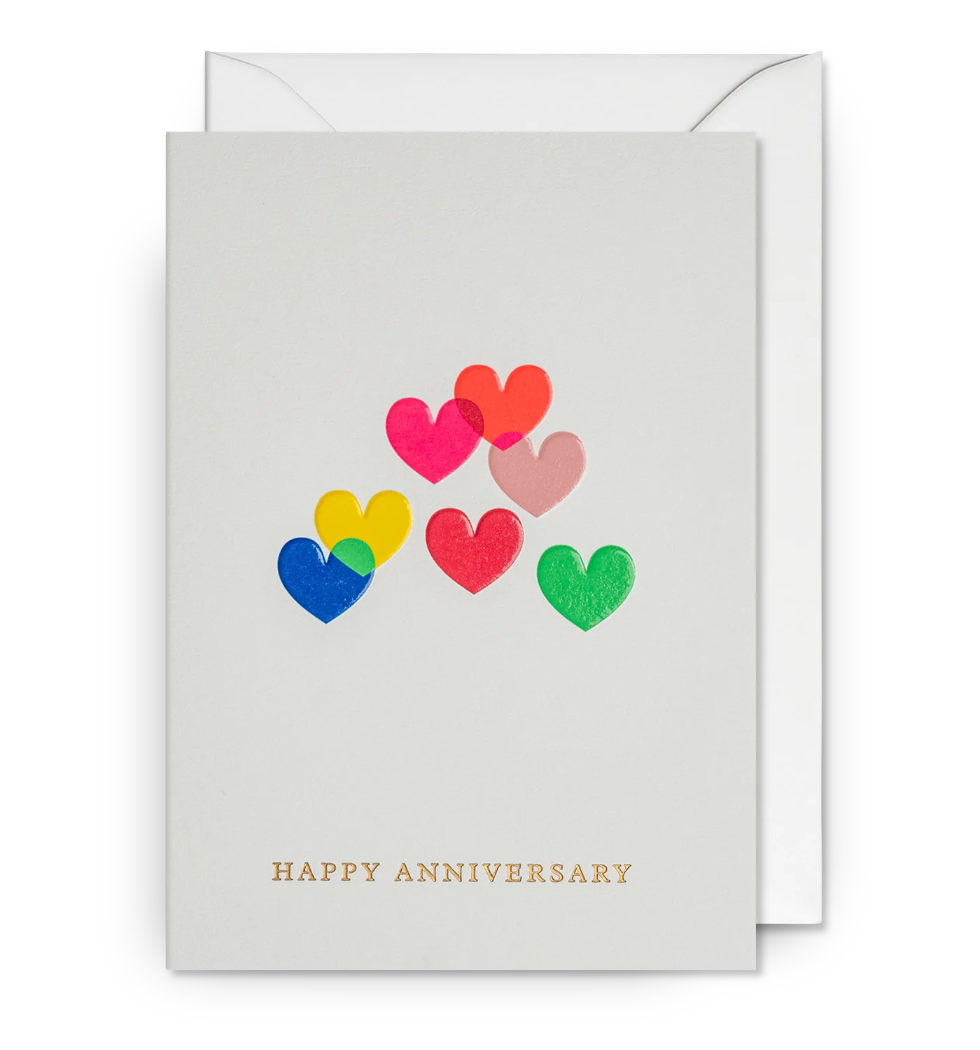 Colourful Hearts Anniversary Card