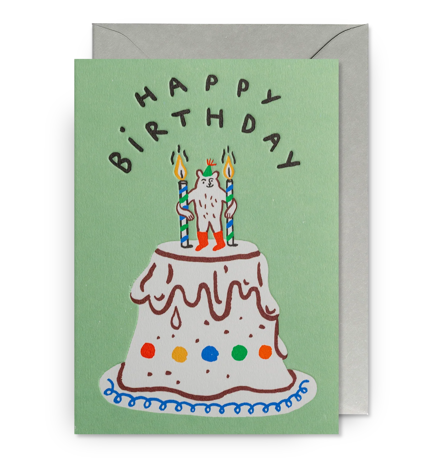 Big Cake Retro Birthday Card
