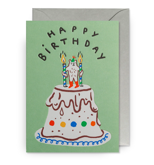 Big Cake Retro Birthday Card