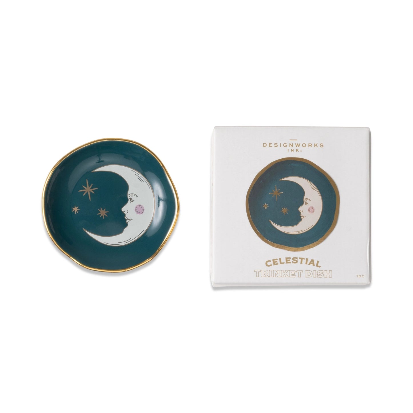Ceramic Trinket Dish | Teal Moon