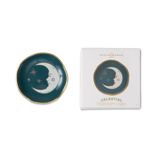 Ceramic Trinket Dish | Teal Moon