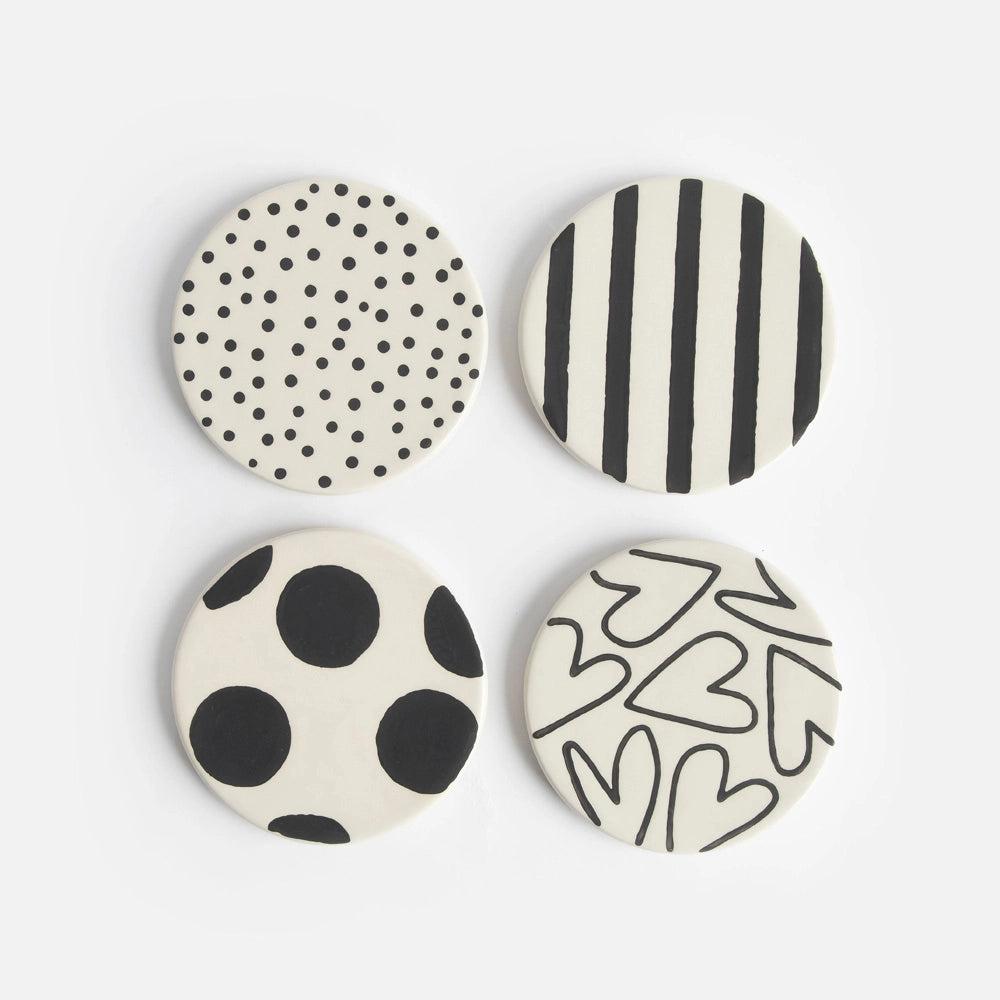 Mono Mixed Print Coasters | Set of 4