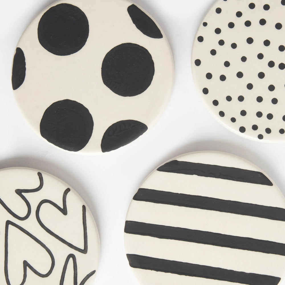 Mono Mixed Print Coasters | Set of 4