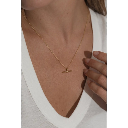 Gold Cylinder Necklace