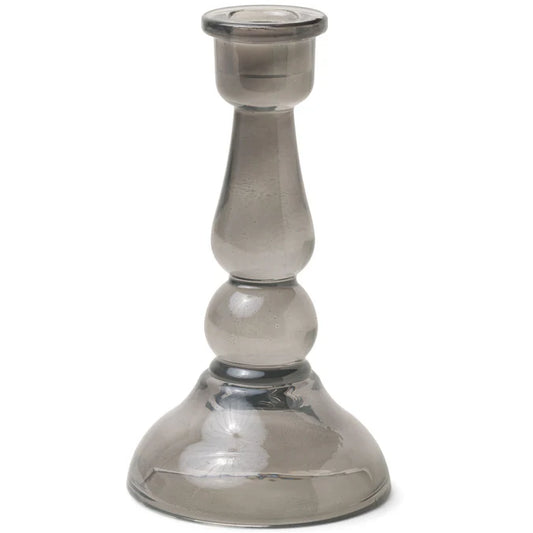 Tall Glass Taper Holder | Smoke