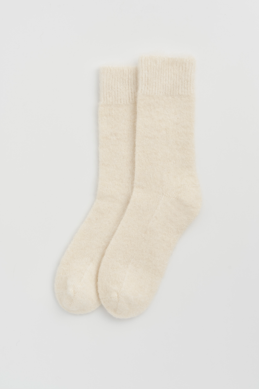 Ultra Soft Alpaca Bed Socks | Clotted Cream