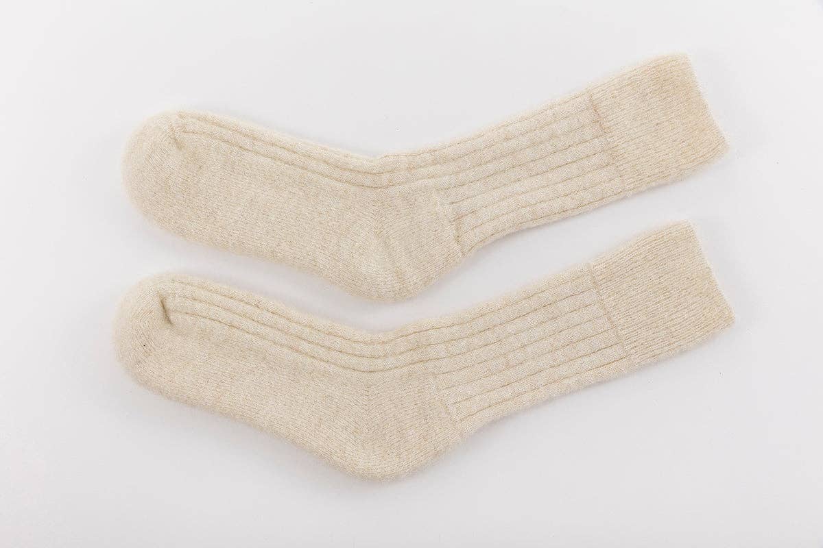 Ultra Soft Alpaca Bed Socks | Cream