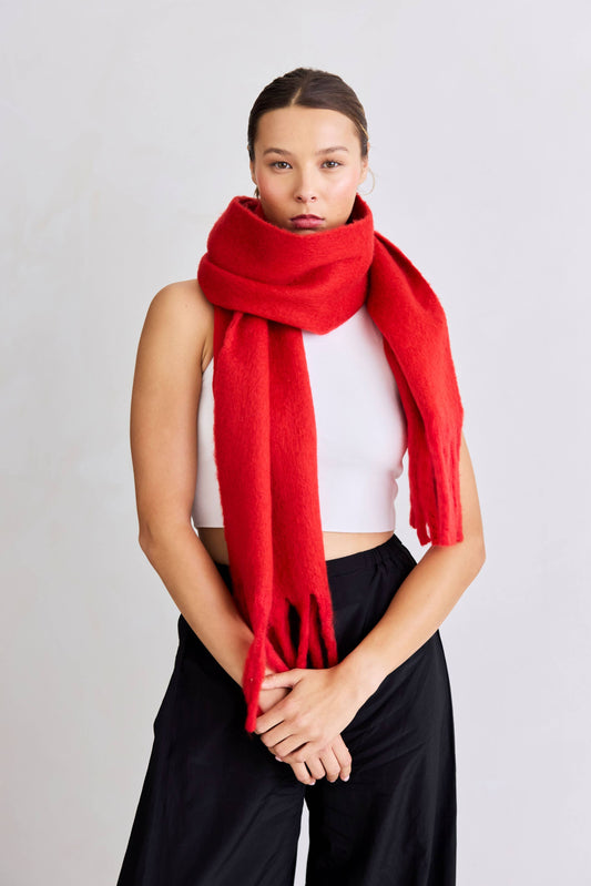 The Stockholm Scarf - 100% Recycled - Crimson Red - AW25