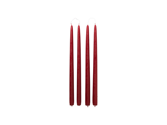 Smooth Taper Candle | Burgundy