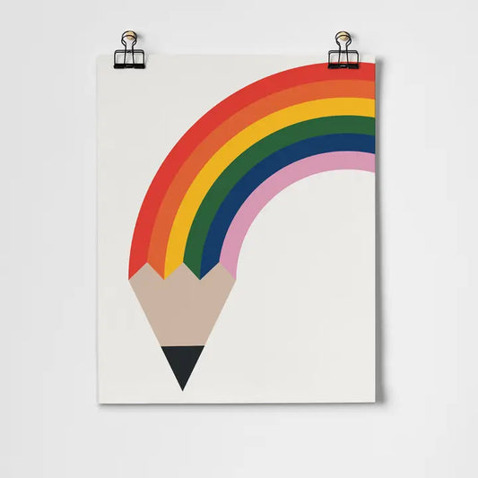 Rainbow Pencil Print | A3