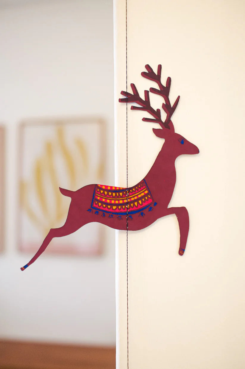 Reindeers Vertical Wall Hanging