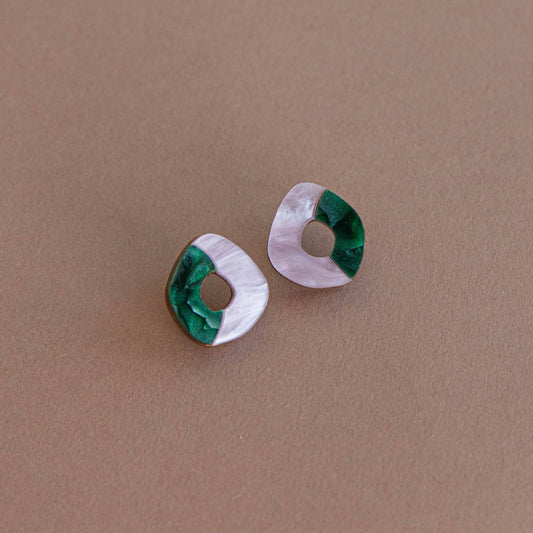 Oh Stud Earrings | Teal and Lilac