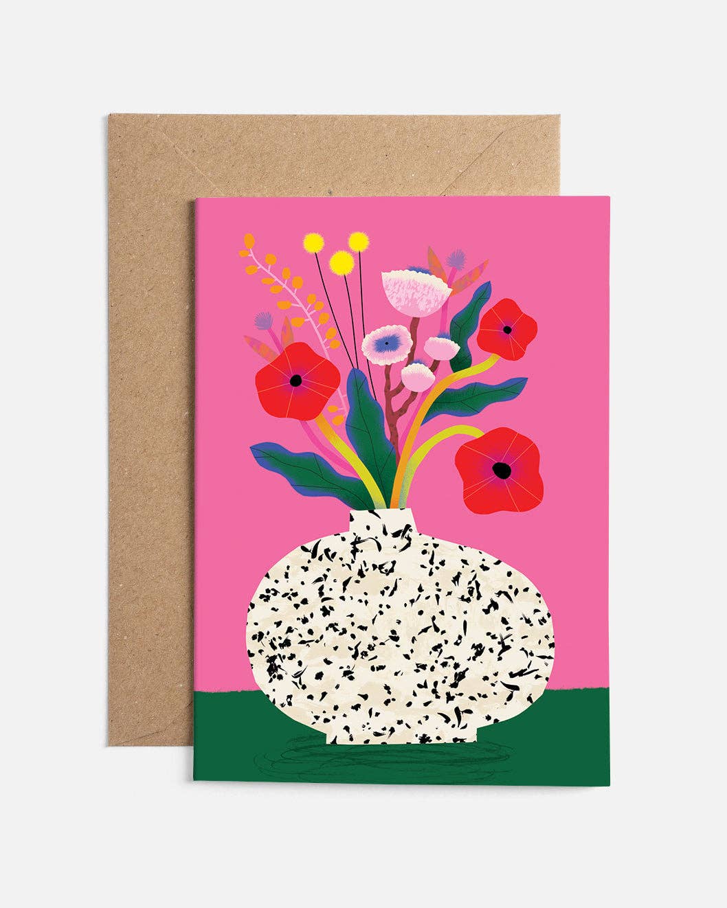 Flower Bunch Pink Card