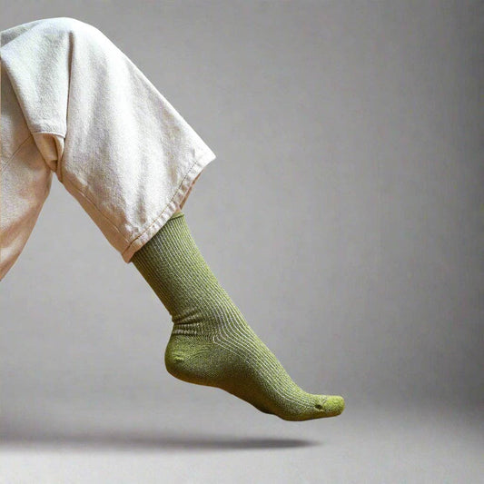 Glitter Lurex socks | Olive Green
