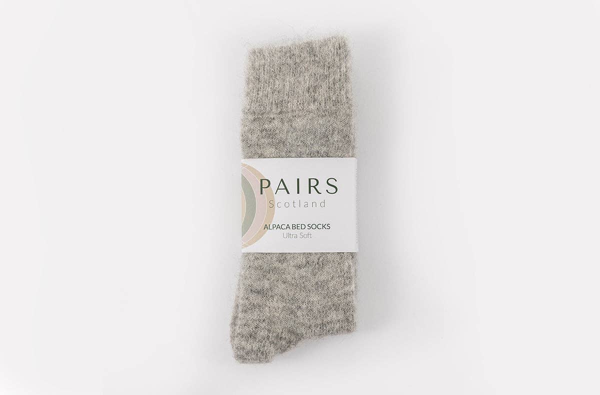 Ultra Soft Undyed Alpaca Bed Socks | Grey