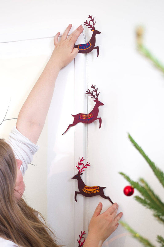 Reindeers Vertical Wall Hanging