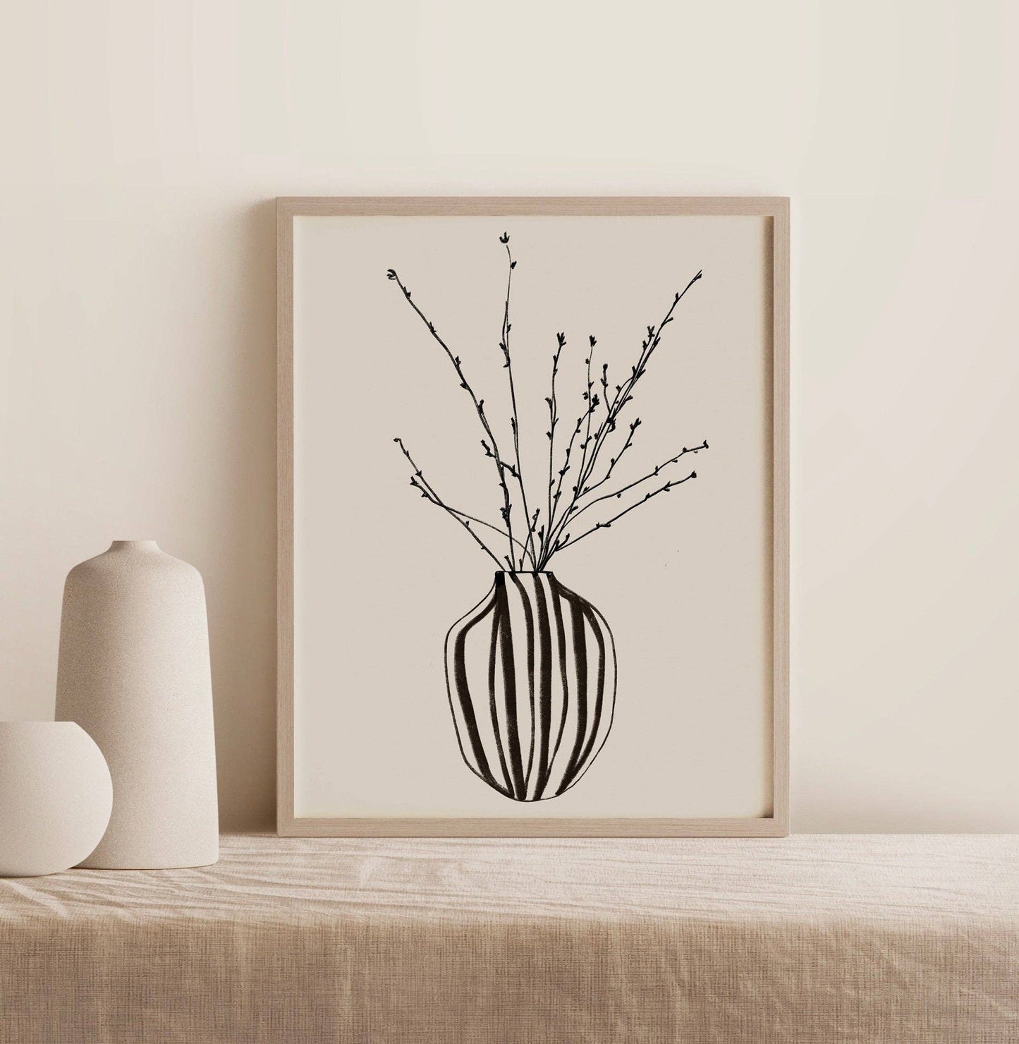 Striped Vase Print | A3