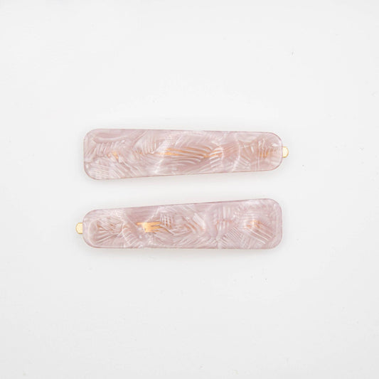 Lilac Marble Hair Slides | Set of 2