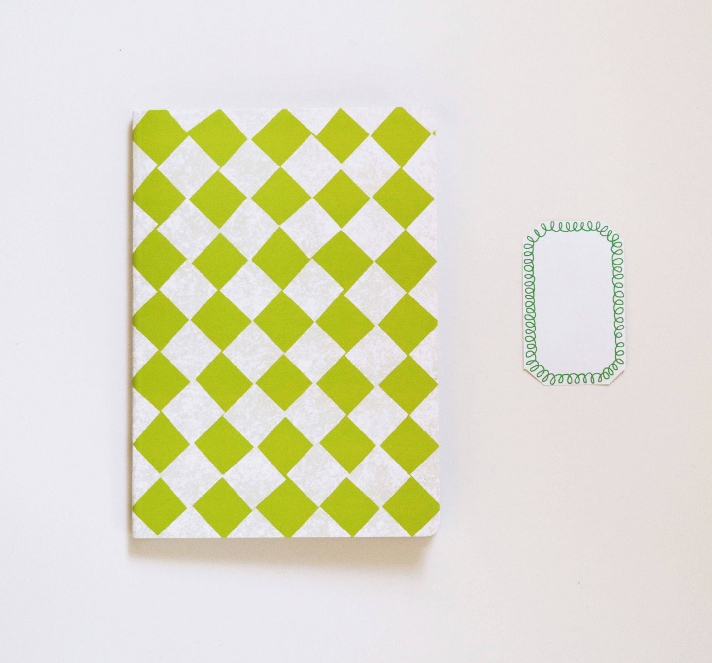 Lime Green Chequered Sketchbook | A5