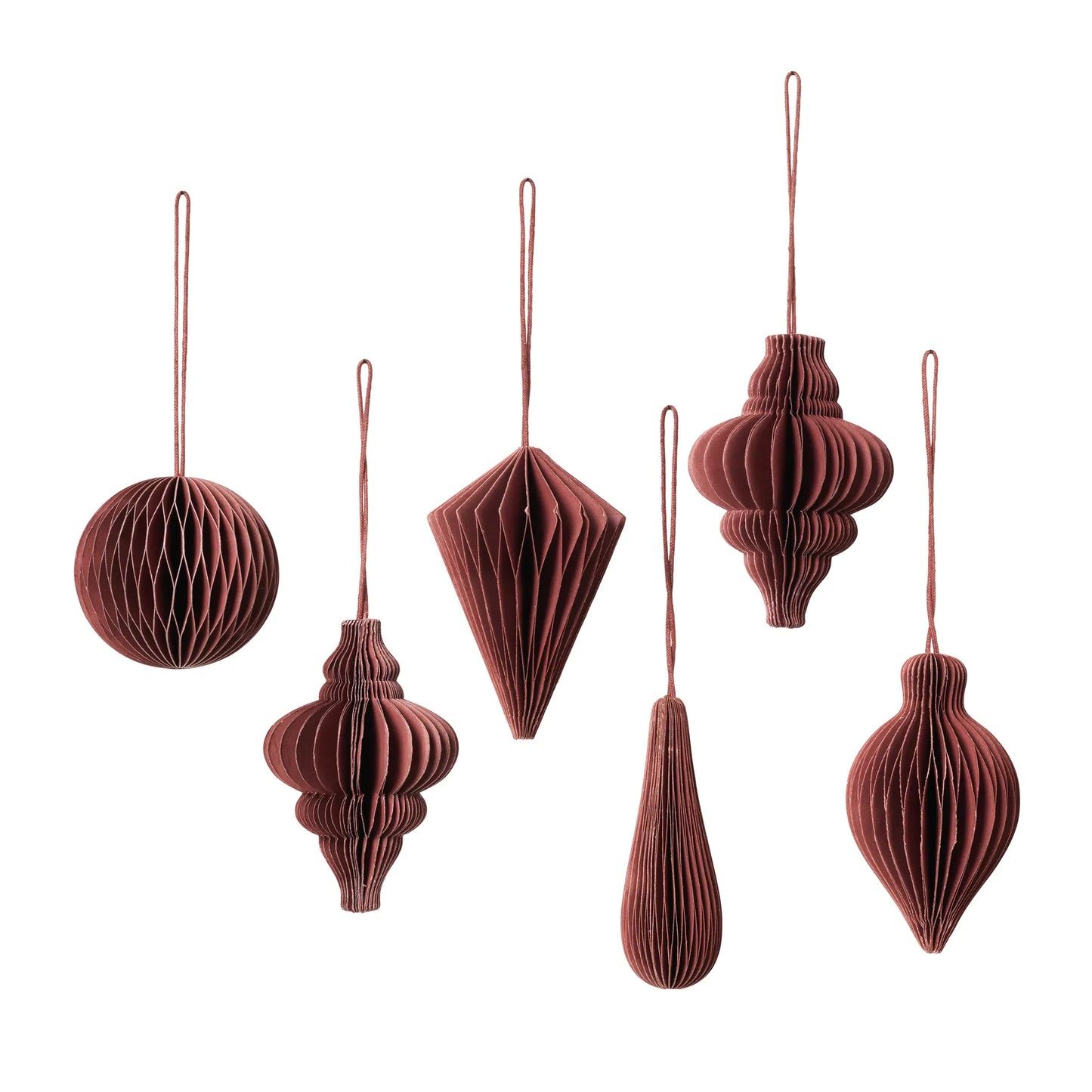 Christmas Mix Ornaments Pack of 6 | Pompeian Red